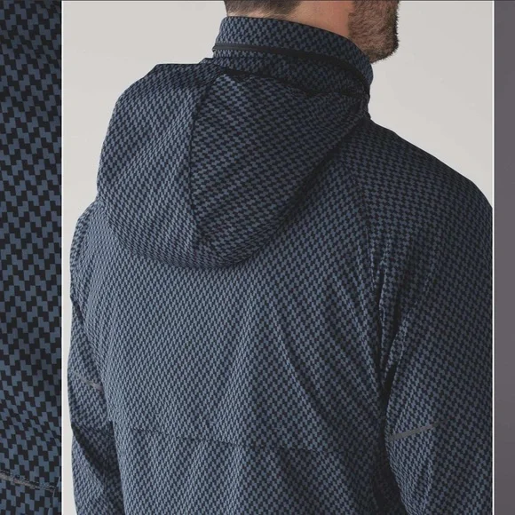 Lululemon Surge Jacket Saint James Tweed Iron Blue Black Size XL Men’s - Picture 14 of 16